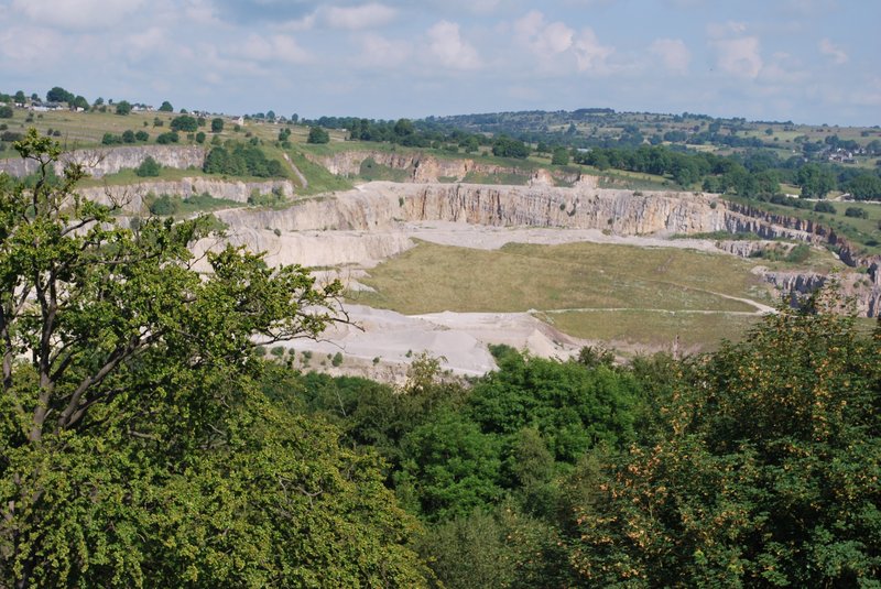 Quarrying of Carboniferous limestone, Derbyshire, UK
